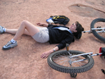 Carol basking in the sun on Amasaback trail