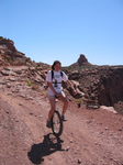 Carol riding Amasaback Trail